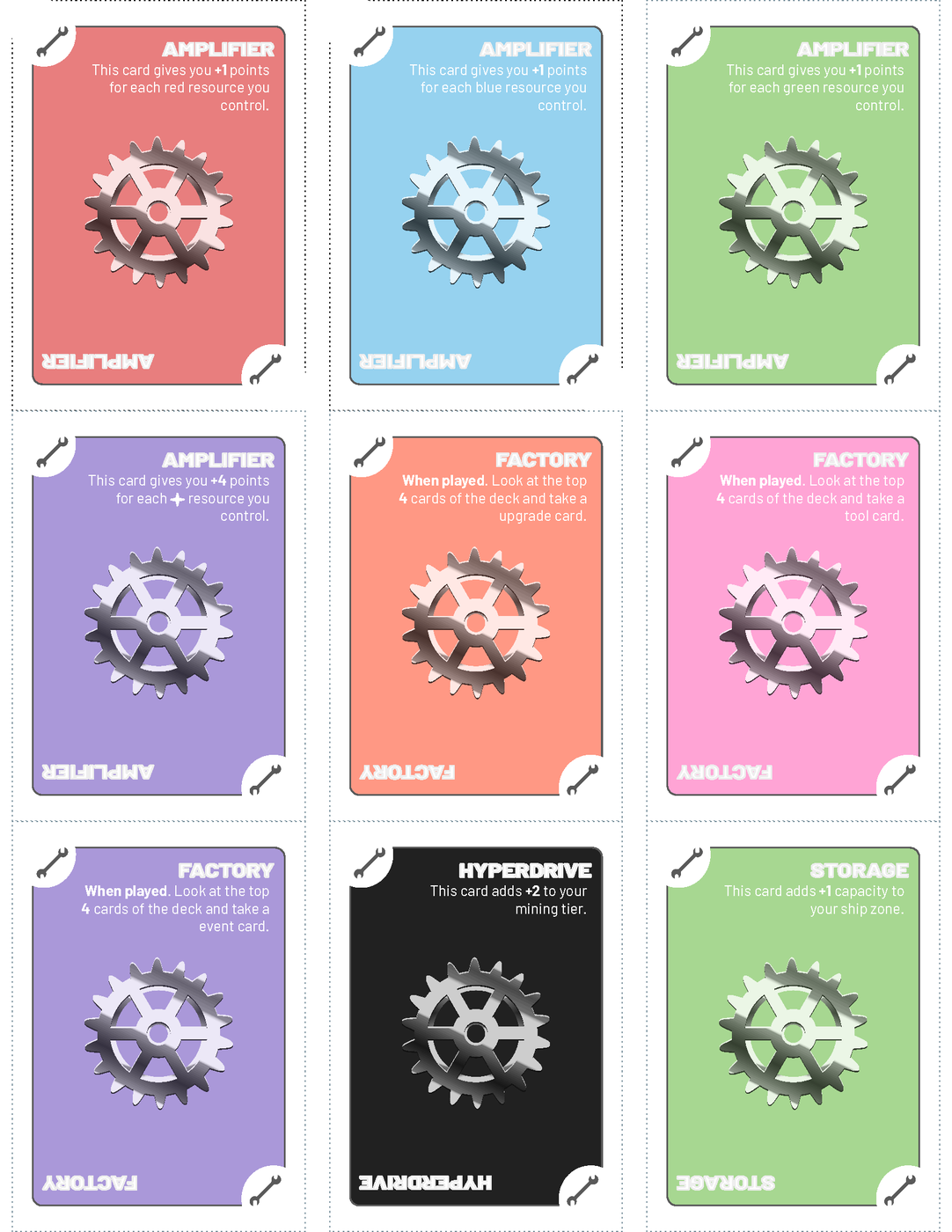 Meteor Mayhem card sheet two