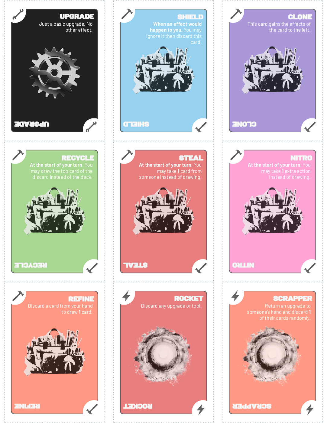 Meteor Mayhem card sheet three