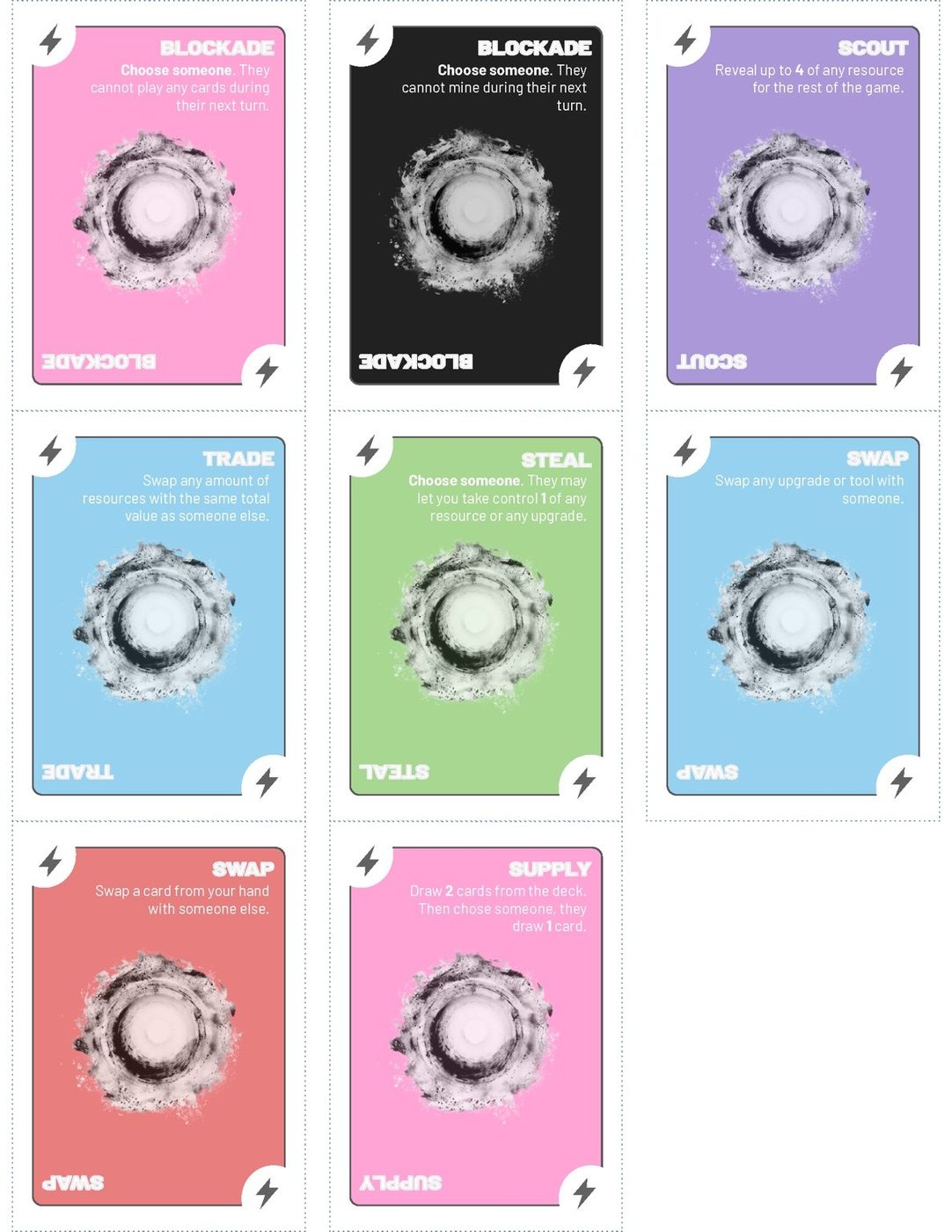 Meteor Mayhem card sheet four