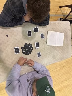 Early Meteor Mayhem prototype arranged for playtesting