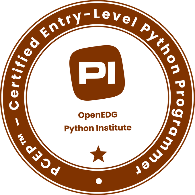 PCEP Certified Entry-Level Python Programmer official badge