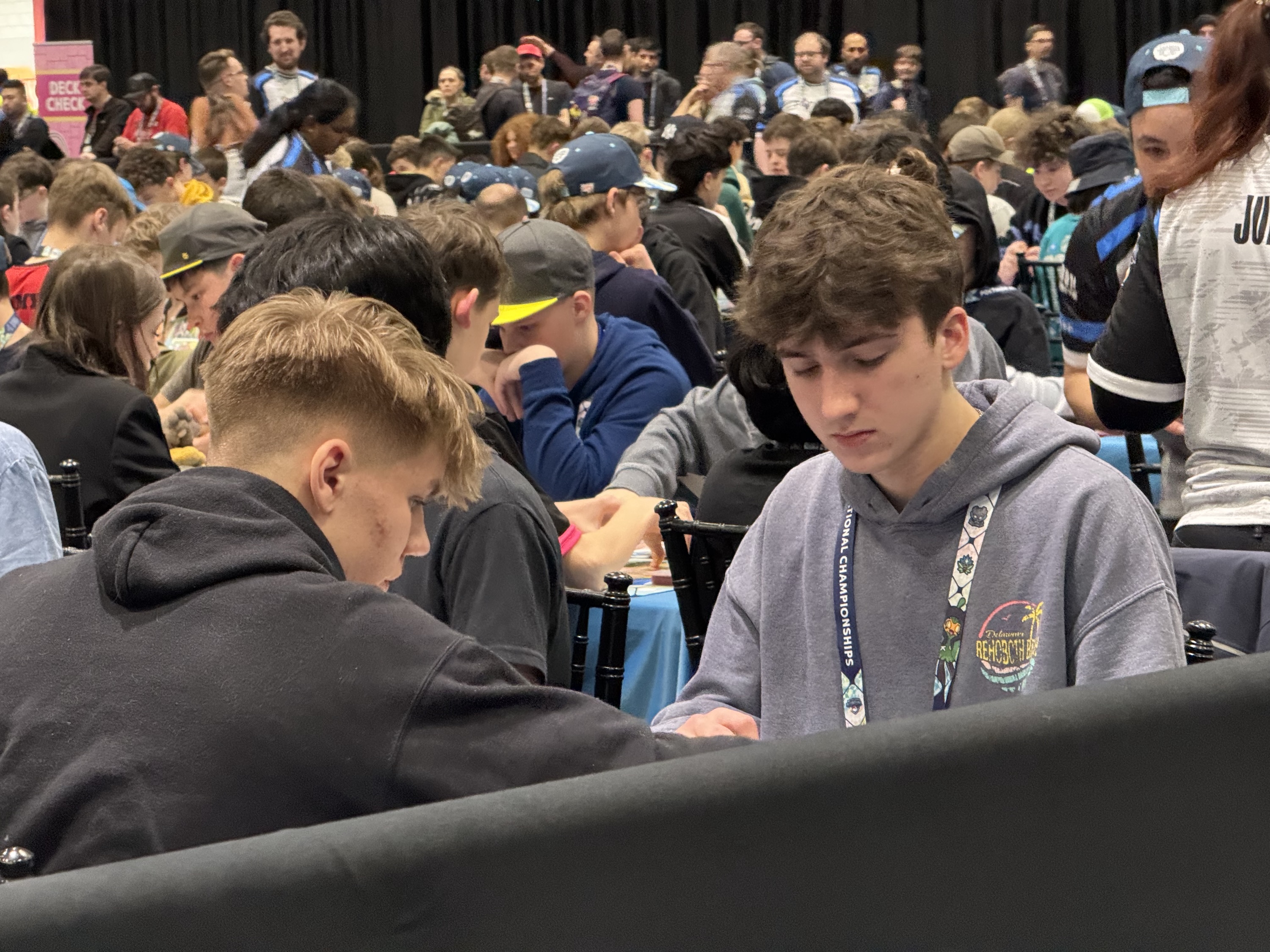 Charlie competing in a match at the 2025 Pokémon European International Championships in London
